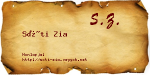 Sóti Zia névjegykártya